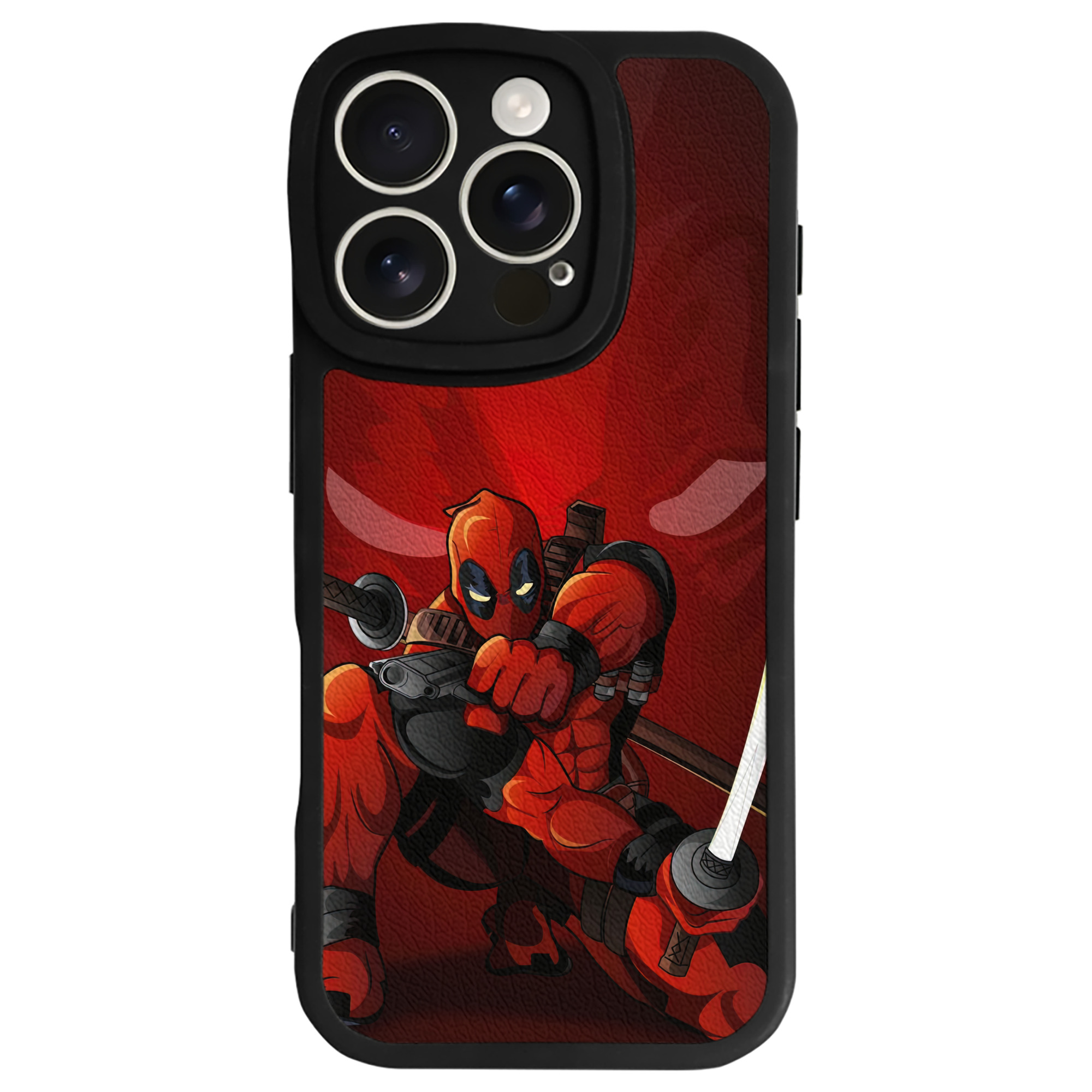 （画像用） Deadpool デッドプール 【iPhone 16シリーズ対応】シリコンスマホケース（レザー調） 材質：シリコン